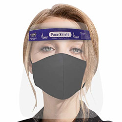 Casago ORFSN04 175 Micron Disposable Face Shield with Adjustable Elastic Strap Anti-Splash Single Use Protective Facial Cover Transparent Full Face Visor with Eye & Head Protection (1 PC)