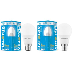 Halonix 9 W, 0.5 W Round B22 LED Bulb(White, Pack of 2)