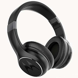 Motorola Escape 220 Over-The-Ear Bluetooth Wireless Headphones - HD Sound, Built-in Microphone, 24-Hour Play Time, Noise Isolation - Foldable & Compact - Black