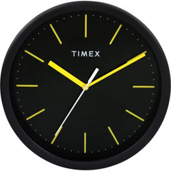 Timex Analog 25.4 cm X 25.4 cm Wall Clock(Black, With Glass)