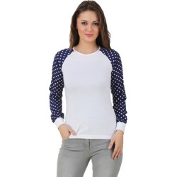 Texco Casual Full Sleeve Solid Women White, Blue Top