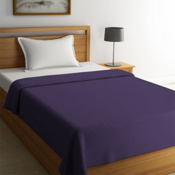 STELLAR HOME Solid Single Fleece Blanket(Polyester, Purple Passion)