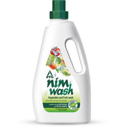 Nimwash ITC's Vegetable & Fruit Wash 100% Natural Action, Removes Pesticides & 99.9% Germs,with Neem and Citrus Fruit Extracts , Safe to use on veggies and fruits | Cleans veggies & fruits(1000 ml)