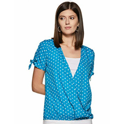 Styleville.in Women's Floral Regular fit Shirt (STSF402301_Teal XL)