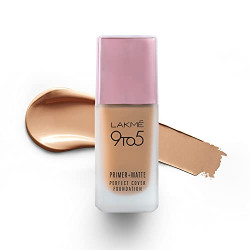 Lakme 9To5 Primer + Matte Perfect Cover Foundation, N260 Neutral Honey, 25 ml