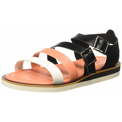 Lee Cooper Women's White/Pink/Black Fashion Sandals-5 UK (38 EU) (LF5107A)