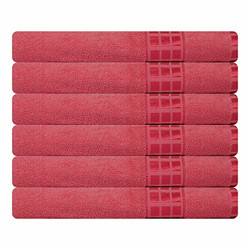 Eurospa Set of 6 Cotton Bath Towel Pink