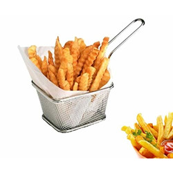 Dayalu Stainless Steel Strainer Deep Fry Basket for Kitchen Tool Potatoes Chips French Fries Mini Fry Square Basket Use for Cook