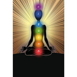ArtzFolio Yoga Position with The Symbols of Seven Chakras D2 Unframed Paper Poster 12 X 18Inch