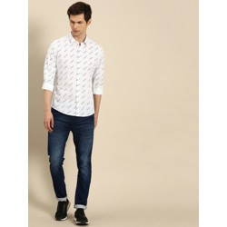 ether Men Printed Casual White Shirt