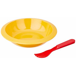 Iveo 100% Melamine Noodles Bowl Set Yellow + Red (2 Pcs Set)