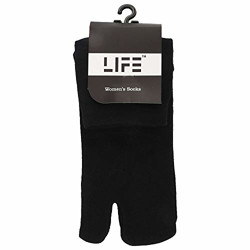 LIFE by Shoppers Stop Womens Solid Toe Socks (Black_Free Size)