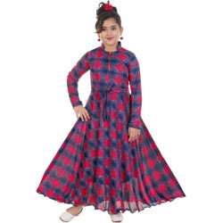 FTC FASHIONS Girls Maxi/Full Length Party Dress(Red, Full Sleeve)