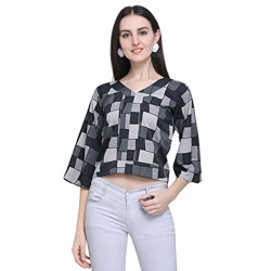 J B Fashion Plain Women Top with 3/4 Sleeves for Fancy top,Stylish top, Casual Wear Top for Women/Girls Top (Large)(D-288-L_Multi Large)