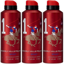 Beverly Hills Polo Club Three No. 1 Deodorant Spray  -  For Men(525 ml, Pack of 3)
