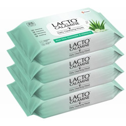 Lacto Calamine Daily Cleansing Wipes, Pack of 4(100 Tissues)