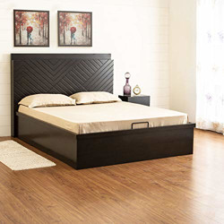 Home Centre Petals Geneva Queen Size Bed with Hydraulic Storage - 150 x 195 cm (Brown)