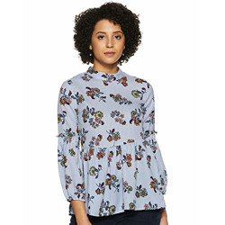 Styleville.in Women's Floral Regular fit Shirt (STSF402311_Multicolor L)