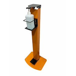 PRIMA Foot Operated Sanitizer/Soap Dispenser Floor Stand, for Office, Hospital, Home, Cafe, Hotels, Restaurants (Orange, 1000x300x400mm)