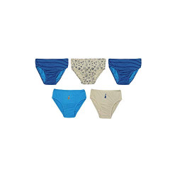 STOP by Shoppers Boys Striped Solid and Printed Briefs - Pack of 5 (Assorted_4-5 Years)