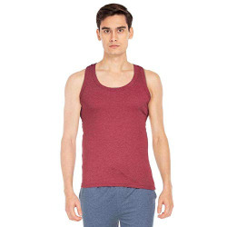 VETTORIO FRATINI by Shoppers Stop Mens Round Neck Slub Sports Vest (Assorted_Large) Red