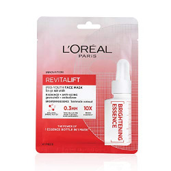 L'Oreal Paris Revitalift Essence Face Sheet Mask, Brightening and Hydrating, 30g