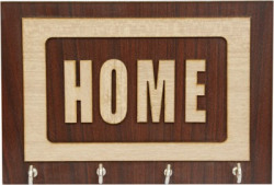 ARSH Craft 5MM MDF Home Name Design with Wood Key Holder(4 Hooks)