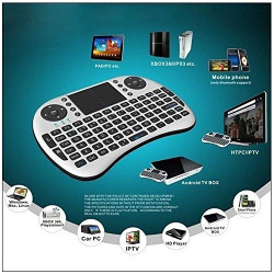 EVALUEMART Mini 2.4GHz Wireless Touchpad Keyboard with Mouse (with Backlight) for PC/PAD/360XBox/PS3/Google Android TV Box/HTPC/IPTV (2.4G Black) 
