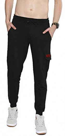 Leotude Men's Regular Fit Track (Black Color, Size: M)