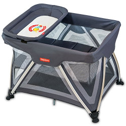 Fisher-Price Baby Boy's And Girl's Trance Portable Baby Cot (Space Grey)