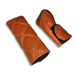 Autofurnish PU Leather Gear Shift Knob and Handbrake Cover Set- (Tan)