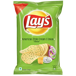 Lays Potato Chips - American Style Cream & Onion Flavour, 115gm