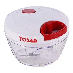 Tosaa Vegetable Pull Chopper 450 ml with Bowl & 3 SS Spiral Blades (Co