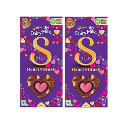 Cadbury Dairy Milk Silk Valentine's Heart Blush Chocolate Bar Gift Pack, 250 g (Pack of 2)