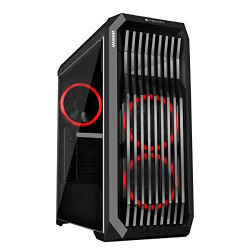 Zebronics Zeb-Magnum Premium Gaming Chassis Features Transparent Side Panel, 2 x 120mm Front Fan & 1 x 120mm Rear Fan with Red Halo Rings