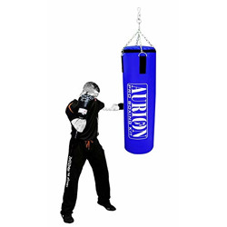 Aurion Unfilled Punch Bag 3ft 4ft 5ft 6ft Boxing MMA Sparring Punching Training Kickboxing Muay Thai with Hanging Chain and Hand wrap 176inches Length (5 Feet (60 inches) Unfilled)