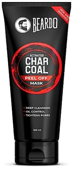 Beardo Activated Charcoal Peel Off Mask for Men, 100ml | Charcoal Face Mask for Glowing Skin | Detoxing Facial Kit for Men | Peel Off Mask Men