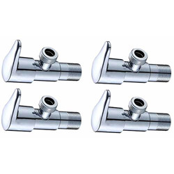 JAGGER Fusion Brass Disk Angle Cocke for Bathroom Angle Valve for Bathroom Angle Wall for Bathroom Angle Cocke for wash Basin Brass Angle Valve for wash Basin with Free Flange and Teflon Tape set of 4