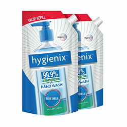Hygienix Anti-Bacterial Handwash Refill Pack by Wipro, 750ml (Pack of 2)