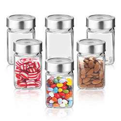 Treo By Milton Cube Storage Glass Jar, 310 ml Each, 6 Pcs Set, Transparent | BPA Free | Storage Jar | Kitchen Organizer | Air Tight | Modular | Multipurpose Jar