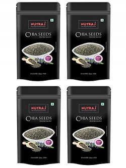 Nutraj Chia Seeds 800g (200g Pouch Pack of 4) | Seeds for Eating | Seed Cycling | Seeds for Weight Management