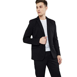 Max Men's Blazer (KJKTWI1801BL_Black_XL)