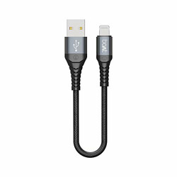 boAt LTG 200 Lightning Apple MFi Certified Cable with Spaceship Grade Aluminium Housing,Stress Resistance,Rapid 2.4A Charging & 480mbps Data Sync,0.1m Length and 10000+ Bends Lifespan(Mercurial Black)