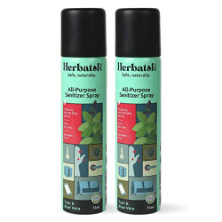 Herbatol Plus All Purpose Disinfectant Spray | Pocket Sanitizer Spray for Both Surface & Skin, Pack of 2, 150 ML