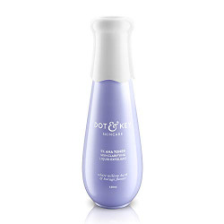 Dot & Key 5% AHA Toner Skin Clarifying Liquid Exfoliant, 120ml, Lactic & Glycolic Acid Toner for Women. Paraben Free, Cruelty Free