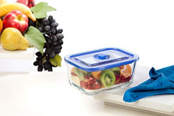 SignoraWare Relaese Knob Rectangle Container 470ml|Borosilicate Glass|Air Tight Lid|Refrigerator,Microwave&Dishwasher Safe|Fridge to Oven|FoodGrade|Heat Resistant|Stackable Design|Food Storage|Clear