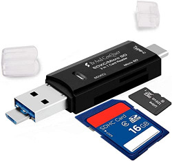 3-in-1 USB 3.0/USB C/Micro USB Card Reader SD, Micro SD, SDHC, Micro SDHC, Micro Memory Card Reader for MacBook PC Tablets Smart Phone