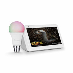 Echo Show 5 (White) bundle with Zoook 9W Smart LED Color Bulb