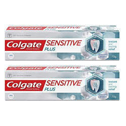 Colgate Sensitive Plus Toothpaste, With Pro Argin Formula for Sensitivity Relief, 70g (Pack of 2)