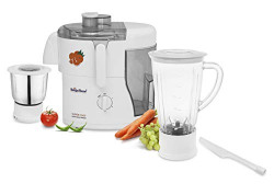 Suryaflame Kitchen Super Chef 550-Watt Heavy Duty Juicer Mixer Grinder with 2 Jars & Spanner (Bright White)